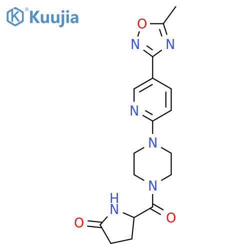 5-{4-5-(5-methyl-1,2,4-oxadiazol-3-yl)pyridin-2-ylpiperazine-1-carbonyl}pyrrolidin-2-one structure