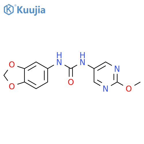 3-(2H-1,3-benzodioxol-5-yl)-1-(2-methoxypyrimidin-5-yl)urea structure