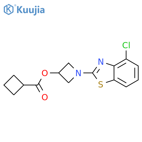 1-(4-chloro-1,3-benzothiazol-2-yl)azetidin-3-yl cyclobutanecarboxylate structure