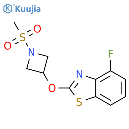 4-fluoro-2-[(1-methanesulfonylazetidin-3-yl)oxy]-1,3-benzothiazole structure