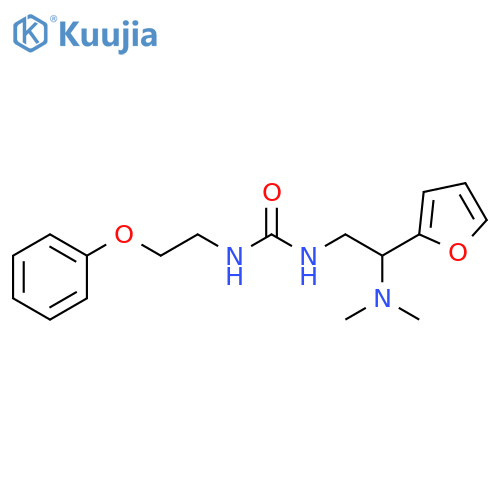 3-[2-(dimethylamino)-2-(furan-2-yl)ethyl]-1-(2-phenoxyethyl)urea structure