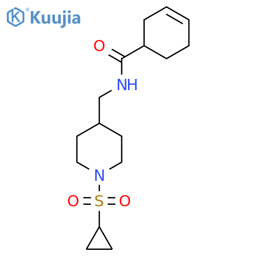 N-{[1-(cyclopropanesulfonyl)piperidin-4-yl]methyl}cyclohex-3-ene-1-carboxamide structure