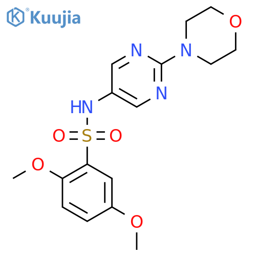 2,5-dimethoxy-N-2-(morpholin-4-yl)pyrimidin-5-ylbenzene-1-sulfonamide structure