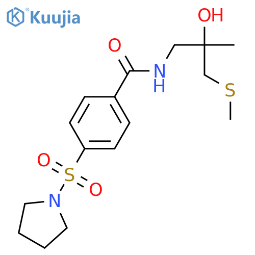 N-2-hydroxy-2-methyl-3-(methylsulfanyl)propyl-4-(pyrrolidine-1-sulfonyl)benzamide structure