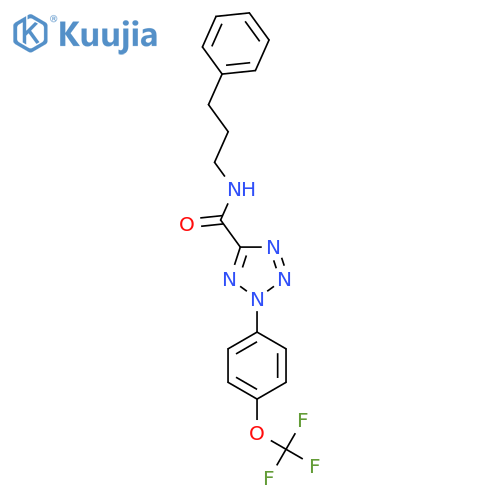N-(3-phenylpropyl)-2-4-(trifluoromethoxy)phenyl-2H-1,2,3,4-tetrazole-5-carboxamide structure