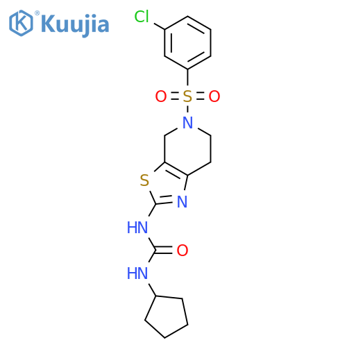 3-[5-(3-chlorobenzenesulfonyl)-4H,5H,6H,7H-[1,3]thiazolo[5,4-c]pyridin-2-yl]-1-cyclopentylurea structure