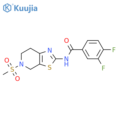 3,4-difluoro-N-{5-methanesulfonyl-4H,5H,6H,7H-[1,3]thiazolo[5,4-c]pyridin-2-yl}benzamide structure