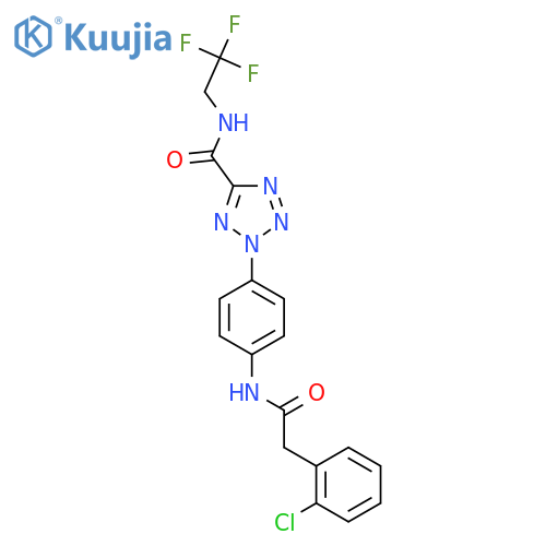 2-{4-2-(2-chlorophenyl)acetamidophenyl}-N-(2,2,2-trifluoroethyl)-2H-1,2,3,4-tetrazole-5-carboxamide structure
