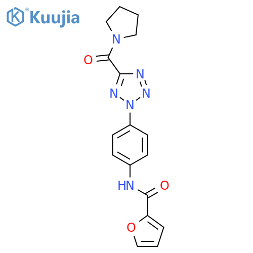 N-{4-5-(pyrrolidine-1-carbonyl)-2H-1,2,3,4-tetrazol-2-ylphenyl}furan-2-carboxamide structure