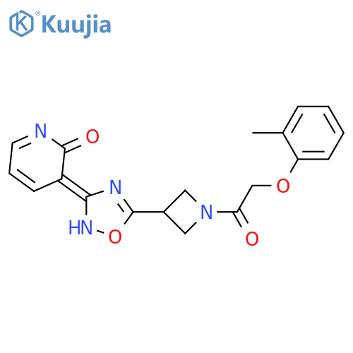 3-(5-{1-2-(2-methylphenoxy)acetylazetidin-3-yl}-1,2,4-oxadiazol-3-yl)-1,2-dihydropyridin-2-one structure