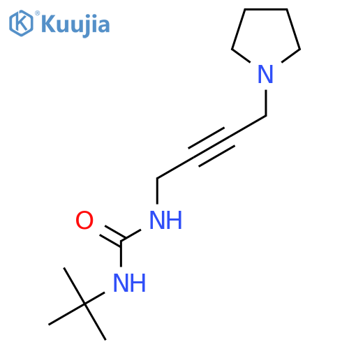3-tert-butyl-1-4-(pyrrolidin-1-yl)but-2-yn-1-ylurea structure