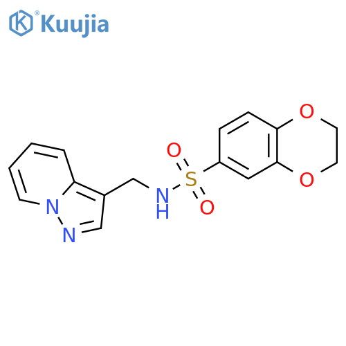 N-({pyrazolo1,5-apyridin-3-yl}methyl)-2,3-dihydro-1,4-benzodioxine-6-sulfonamide structure