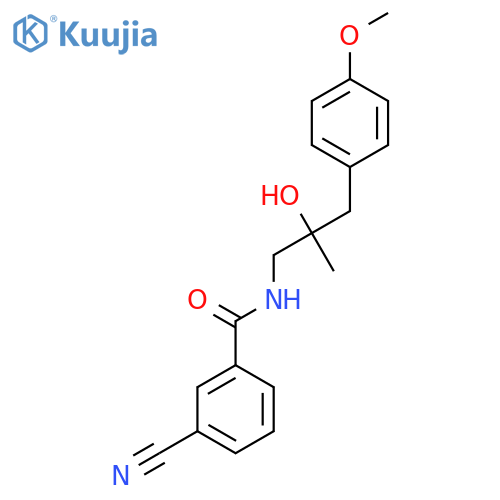 3-cyano-N-2-hydroxy-3-(4-methoxyphenyl)-2-methylpropylbenzamide structure