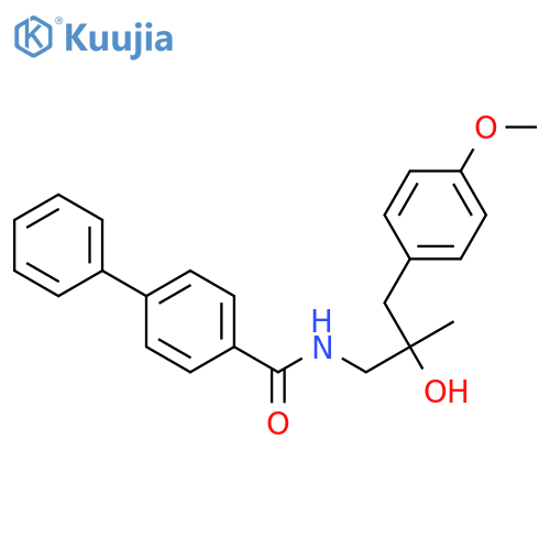 N-2-hydroxy-3-(4-methoxyphenyl)-2-methylpropyl-1,1'-biphenyl-4-carboxamide structure