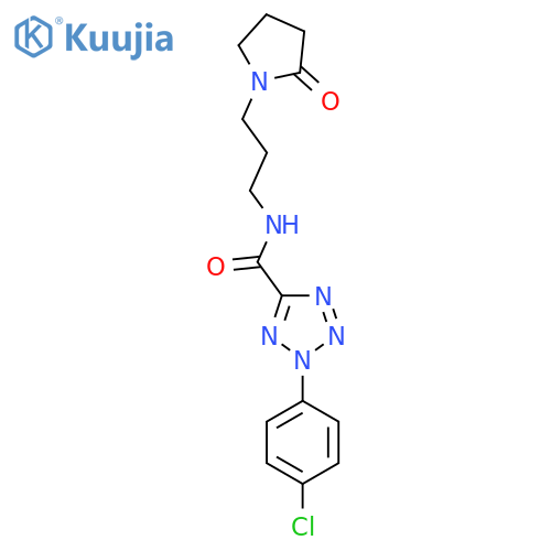 2-(4-chlorophenyl)-N-3-(2-oxopyrrolidin-1-yl)propyl-2H-1,2,3,4-tetrazole-5-carboxamide structure