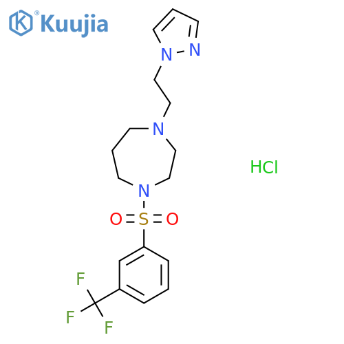 1-2-(1H-pyrazol-1-yl)ethyl-4-3-(trifluoromethyl)benzenesulfonyl-1,4-diazepane hydrochloride structure
