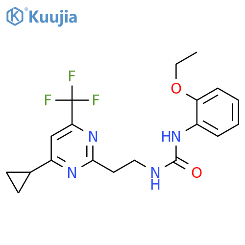 3-{2-[4-cyclopropyl-6-(trifluoromethyl)pyrimidin-2-yl]ethyl}-1-(2-ethoxyphenyl)urea structure