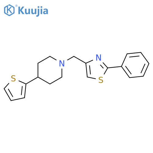 1-[(2-phenyl-1,3-thiazol-4-yl)methyl]-4-(thiophen-2-yl)piperidine structure