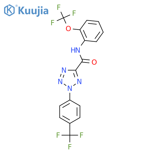 N-2-(trifluoromethoxy)phenyl-2-4-(trifluoromethyl)phenyl-2H-1,2,3,4-tetrazole-5-carboxamide structure