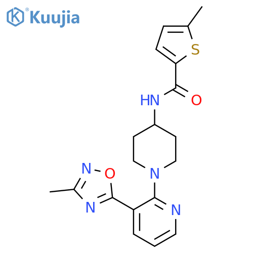 5-methyl-N-{1-3-(3-methyl-1,2,4-oxadiazol-5-yl)pyridin-2-ylpiperidin-4-yl}thiophene-2-carboxamide structure