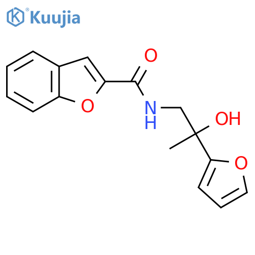 N-2-(furan-2-yl)-2-hydroxypropyl-1-benzofuran-2-carboxamide structure