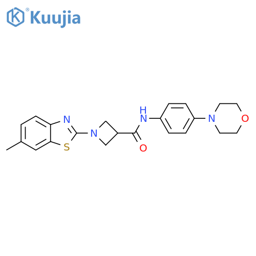 1-(6-methyl-1,3-benzothiazol-2-yl)-N-[4-(morpholin-4-yl)phenyl]azetidine-3-carboxamide structure