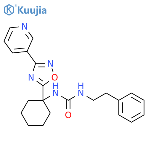 1-(2-phenylethyl)-3-{1-[3-(pyridin-3-yl)-1,2,4-oxadiazol-5-yl]cyclohexyl}urea structure