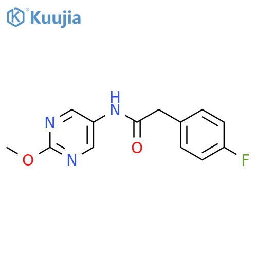 2-(4-fluorophenyl)-N-(2-methoxypyrimidin-5-yl)acetamide structure