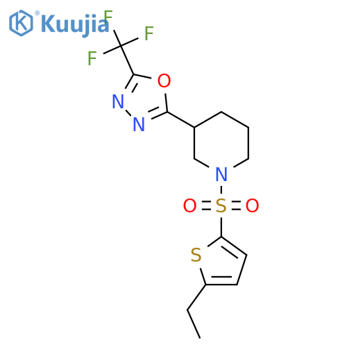1-(5-ethylthiophen-2-yl)sulfonyl-3-5-(trifluoromethyl)-1,3,4-oxadiazol-2-ylpiperidine structure