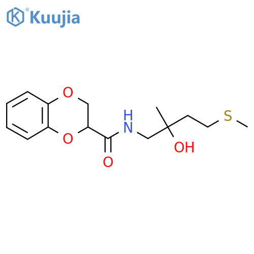 N-2-hydroxy-2-methyl-4-(methylsulfanyl)butyl-2,3-dihydro-1,4-benzodioxine-2-carboxamide structure