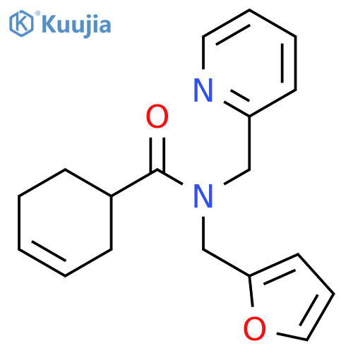 N-[(furan-2-yl)methyl]-N-[(pyridin-2-yl)methyl]cyclohex-3-ene-1-carboxamide structure