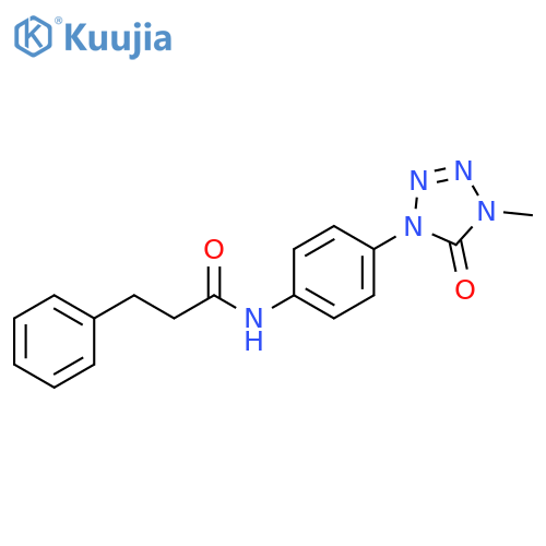 N-[4-(4-methyl-5-oxo-4,5-dihydro-1H-1,2,3,4-tetrazol-1-yl)phenyl]-3-phenylpropanamide structure