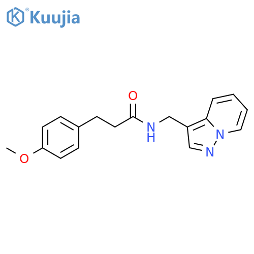 3-(4-methoxyphenyl)-N-({pyrazolo1,5-apyridin-3-yl}methyl)propanamide structure