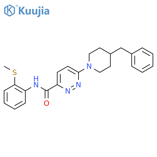 6-(4-benzylpiperidin-1-yl)-N-[2-(methylsulfanyl)phenyl]pyridazine-3-carboxamide structure