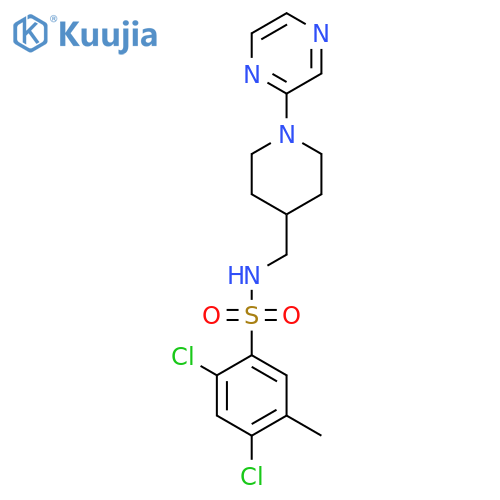 2,4-dichloro-5-methyl-N-{1-(pyrazin-2-yl)piperidin-4-ylmethyl}benzene-1-sulfonamide structure