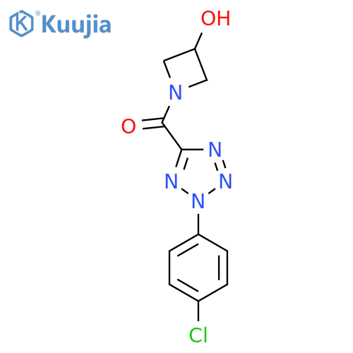 (2-(4-chlorophenyl)-2H-tetrazol-5-yl)(3-hydroxyazetidin-1-yl)methanone structure