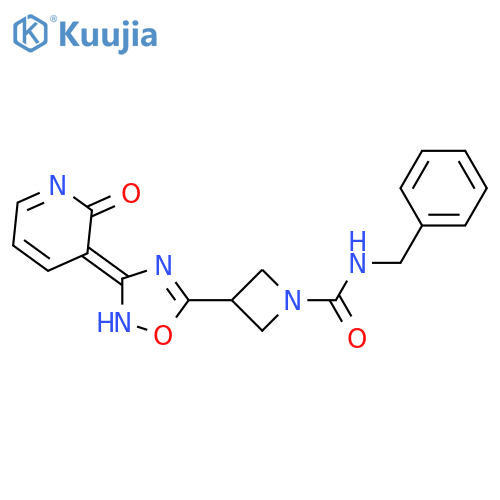 N-benzyl-3-3-(2-oxo-1,2-dihydropyridin-3-yl)-1,2,4-oxadiazol-5-ylazetidine-1-carboxamide structure