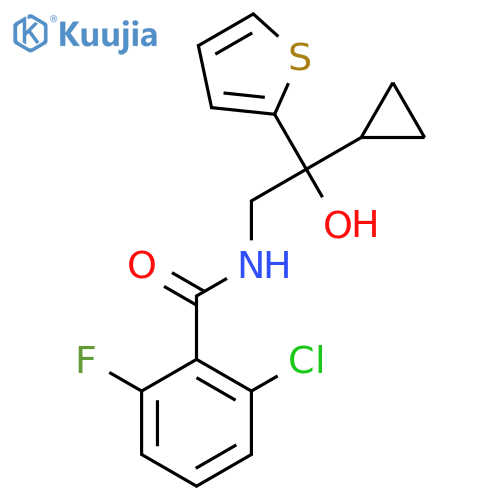 2-chloro-N-2-cyclopropyl-2-hydroxy-2-(thiophen-2-yl)ethyl-6-fluorobenzamide structure