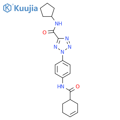 2-4-(cyclohex-3-ene-1-amido)phenyl-N-cyclopentyl-2H-1,2,3,4-tetrazole-5-carboxamide structure
