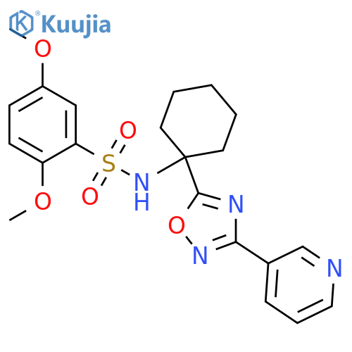 2,5-dimethoxy-N-{1-3-(pyridin-3-yl)-1,2,4-oxadiazol-5-ylcyclohexyl}benzene-1-sulfonamide structure