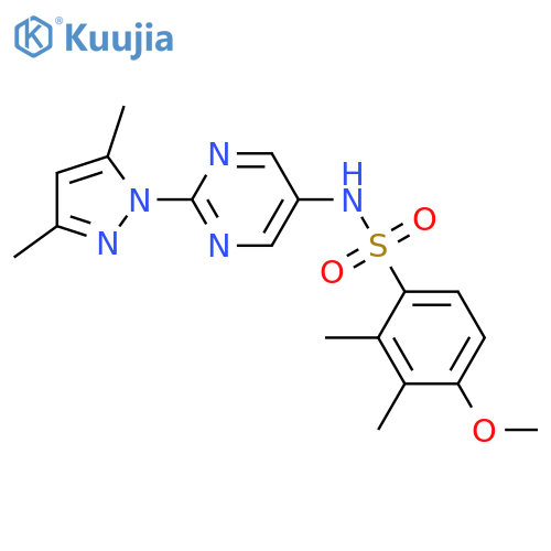 N-2-(3,5-dimethyl-1H-pyrazol-1-yl)pyrimidin-5-yl-4-methoxy-2,3-dimethylbenzene-1-sulfonamide structure