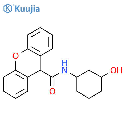 N-(3-hydroxycyclohexyl)-9H-xanthene-9-carboxamide structure