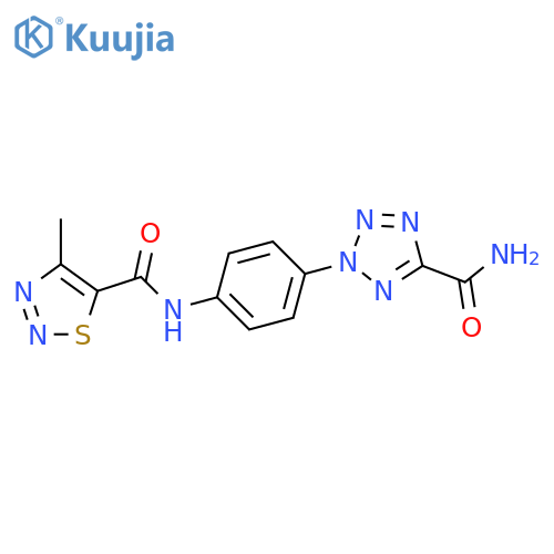 2-4-(4-methyl-1,2,3-thiadiazole-5-amido)phenyl-2H-1,2,3,4-tetrazole-5-carboxamide structure