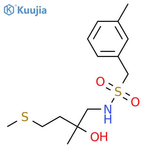 N-2-hydroxy-2-methyl-4-(methylsulfanyl)butyl-1-(3-methylphenyl)methanesulfonamide structure
