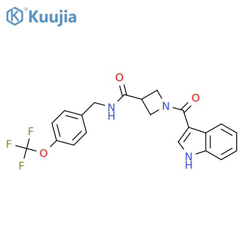 1-(1H-indole-3-carbonyl)-N-{[4-(trifluoromethoxy)phenyl]methyl}azetidine-3-carboxamide structure