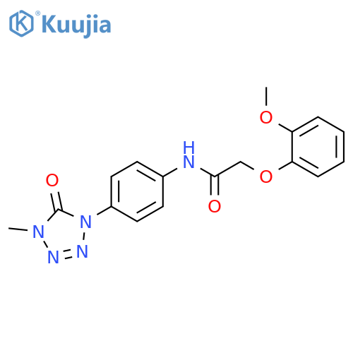2-(2-methoxyphenoxy)-N-4-(4-methyl-5-oxo-4,5-dihydro-1H-1,2,3,4-tetrazol-1-yl)phenylacetamide structure