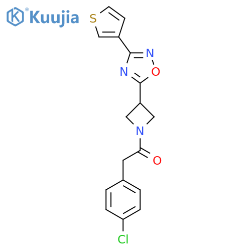 2-(4-chlorophenyl)-1-{3-3-(thiophen-3-yl)-1,2,4-oxadiazol-5-ylazetidin-1-yl}ethan-1-one structure