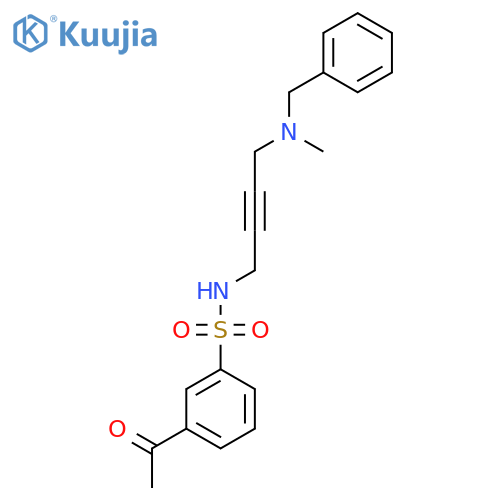 3-acetyl-N-{4-benzyl(methyl)aminobut-2-yn-1-yl}benzene-1-sulfonamide structure