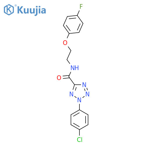 2-(4-chlorophenyl)-N-2-(4-fluorophenoxy)ethyl-2H-1,2,3,4-tetrazole-5-carboxamide structure