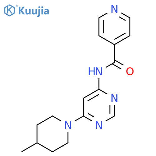 N-6-(4-methylpiperidin-1-yl)pyrimidin-4-ylpyridine-4-carboxamide structure